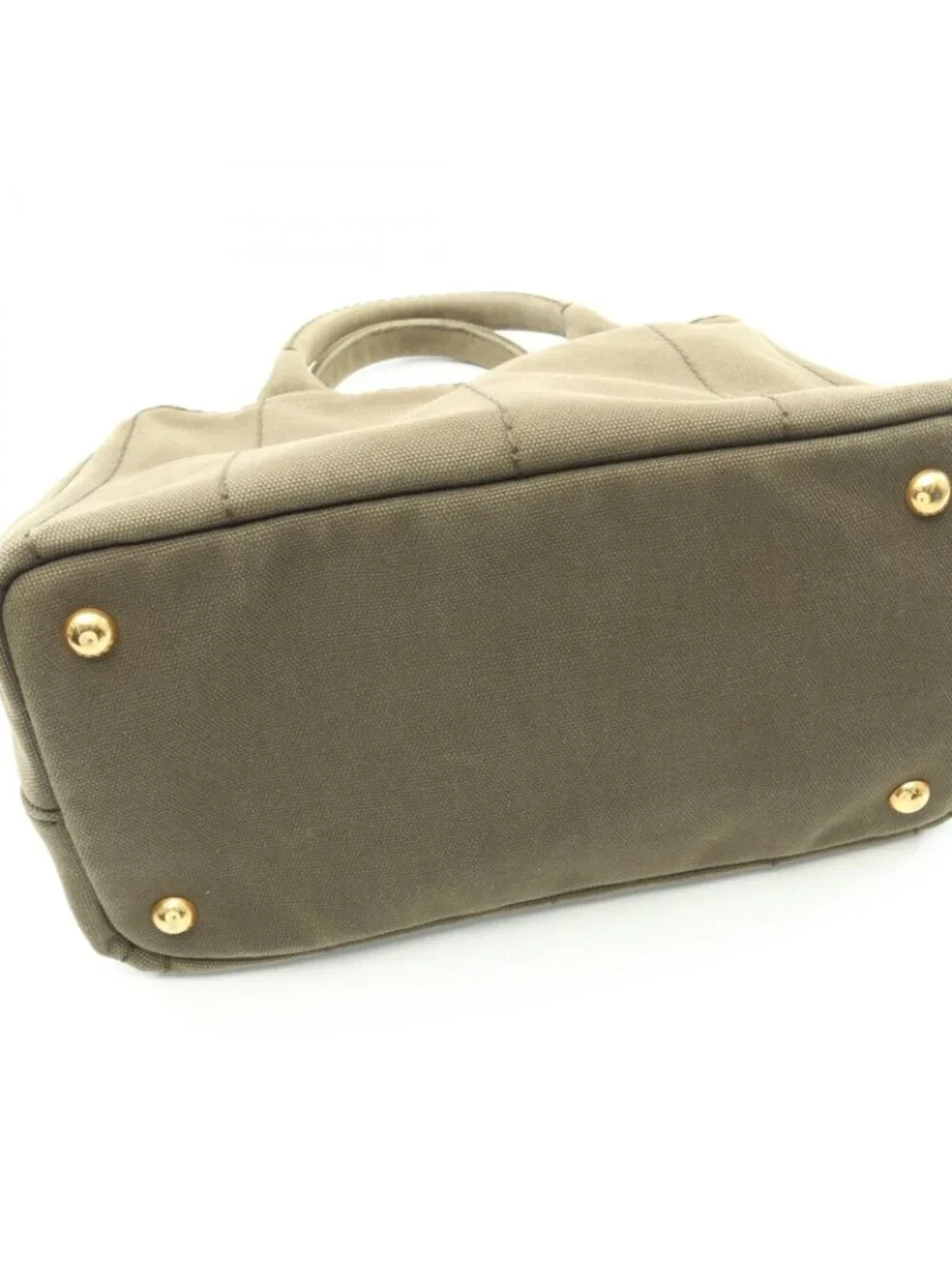 Prada Tote Canapa Khaki Canvas Mini